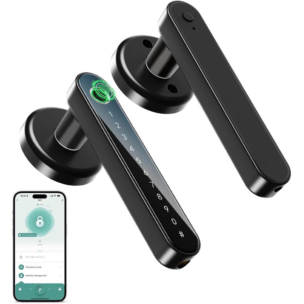 IRONZON Fingerprint Door Lock – Keyless Entry Smart Lock with Keypad & Handle
